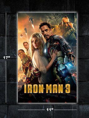 Iron Man 3 movie poster 11x17 art print merch marvel Robert Downey Jr Tony Stark